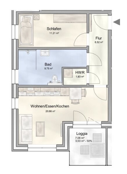 Barrierefreie 2-Zimmer-Neubauwohnung in Emsdetten 